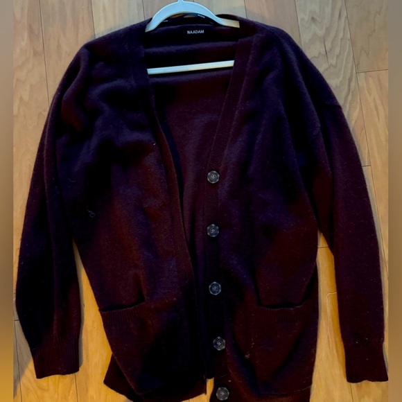 Naadam Signature Cashmere Boyfriend Cardigan Size M - Picture 3 of 5